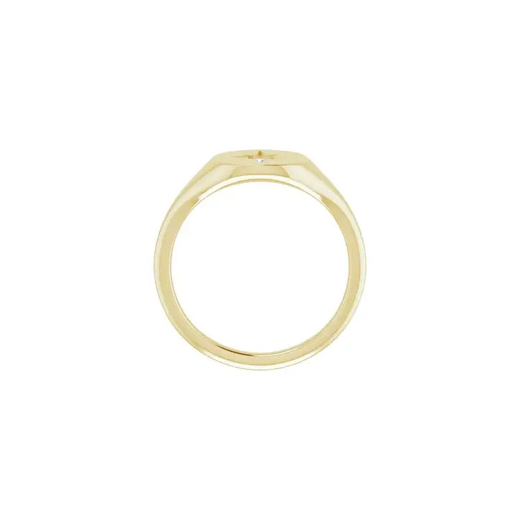 Signet Ring Oval Sunburst