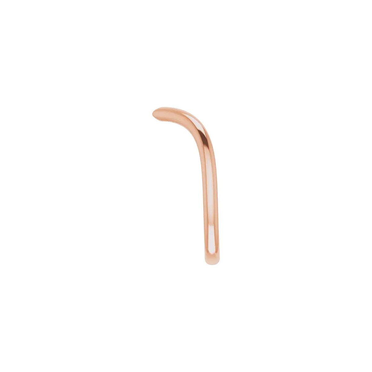 V Band 14k rose gold chevron ring, side profile