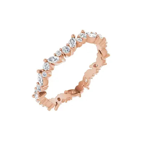 Marquise Round Eternity Band