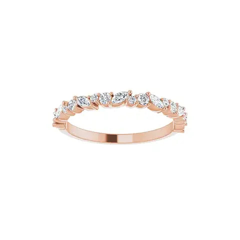 Marquise Round Half Eternity Band