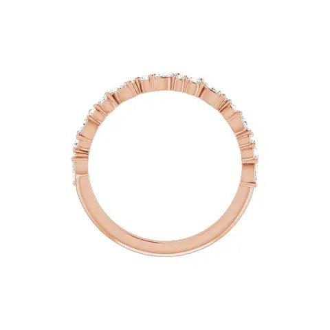 Marquise Round Half Eternity Band