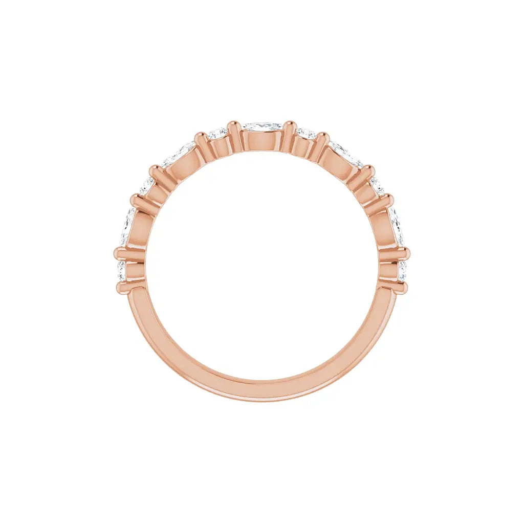 Mixed Shape Half Eternity Band