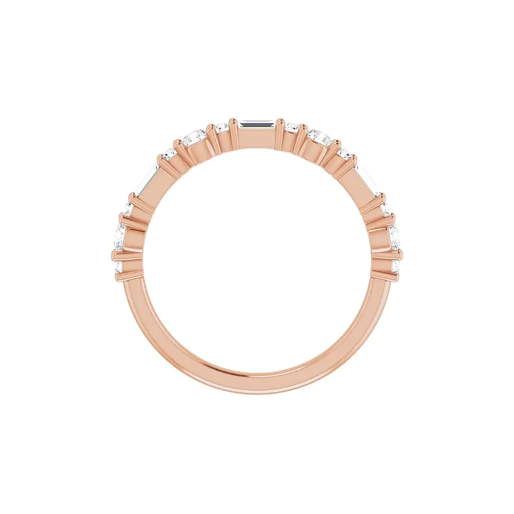 Round & Baguette Half Eternity Band