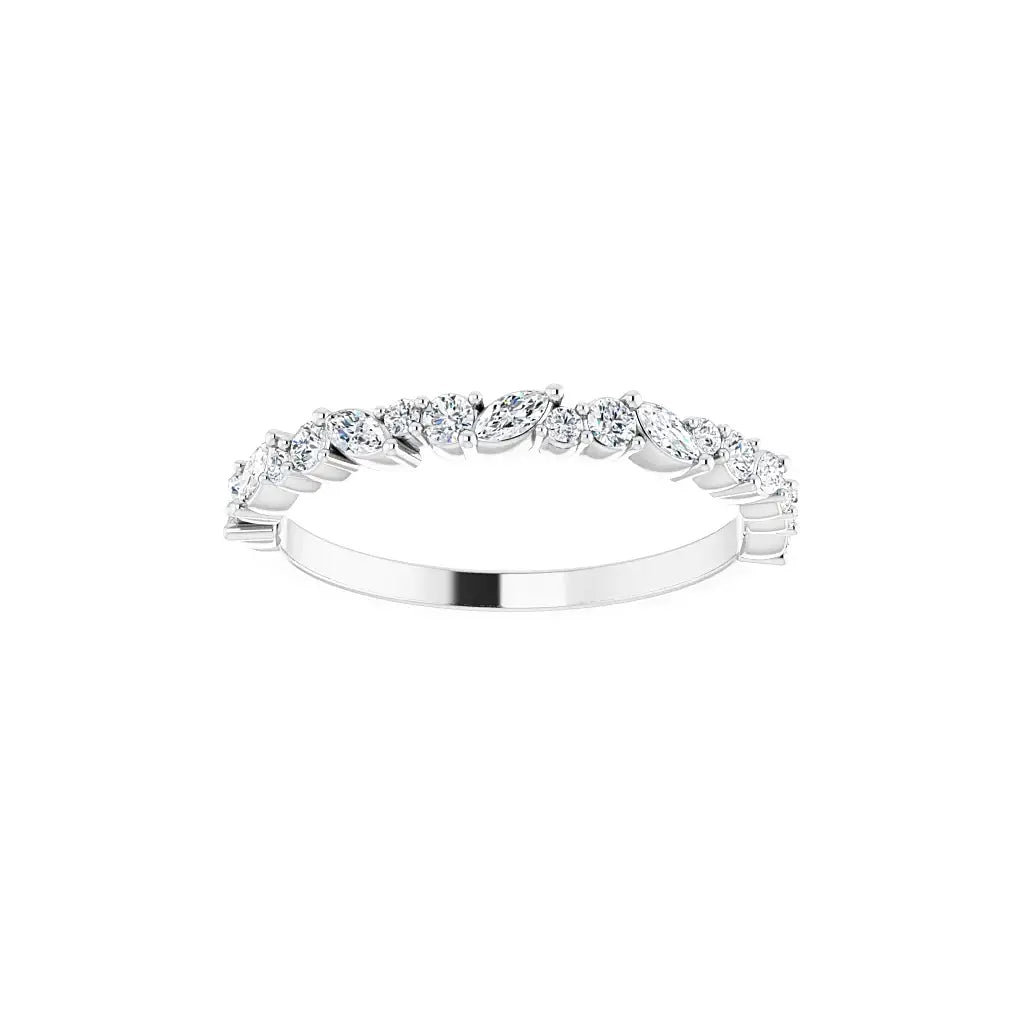 Marquise Round Half Eternity Band
