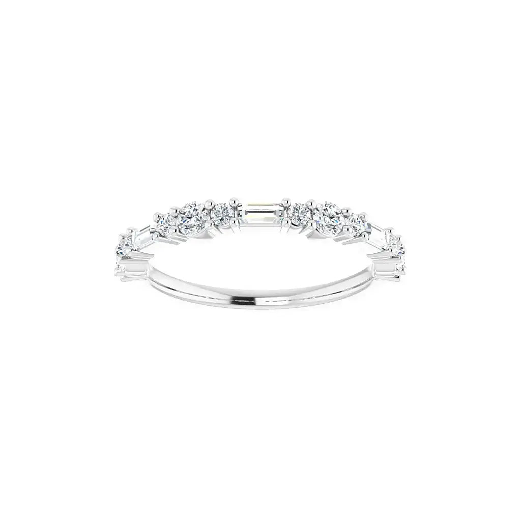 Round & Baguette Half Eternity Band