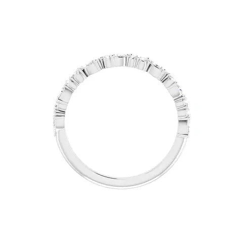 Marquise Round Half Eternity Band