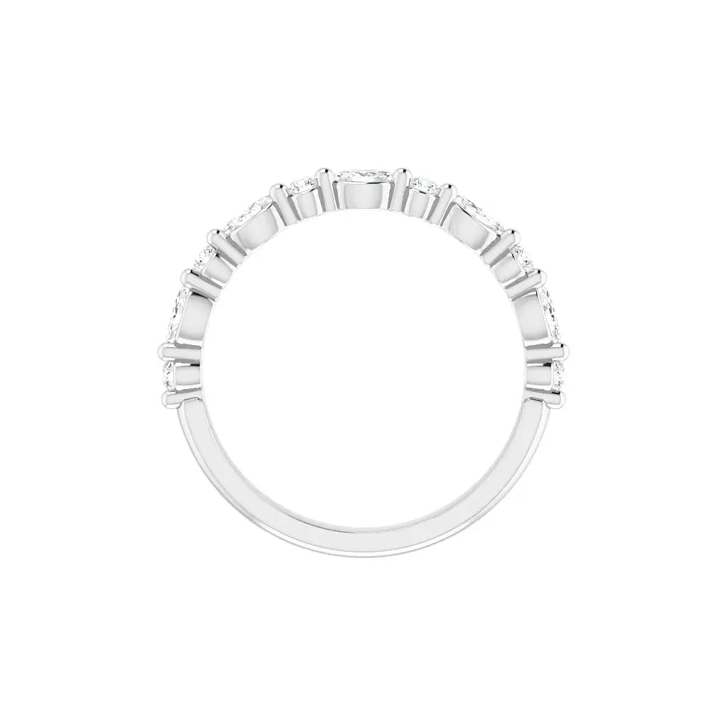 Mixed Shape Half Eternity Band