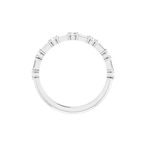 Round & Baguette Half Eternity Band