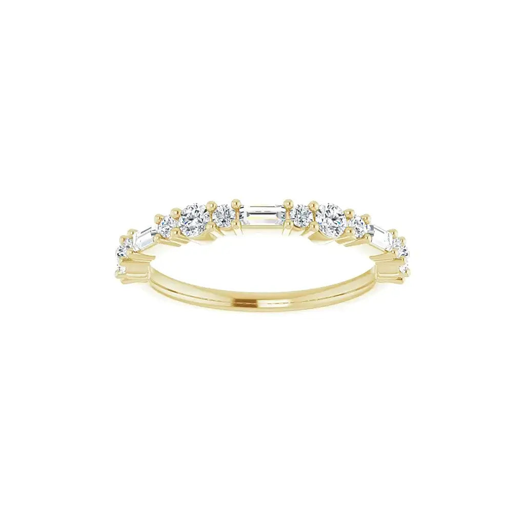 Round & Baguette Half Eternity Band