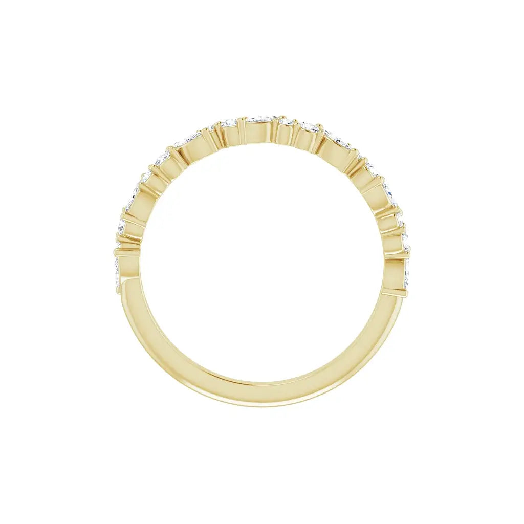 Marquise Round Half Eternity Band