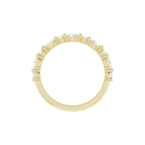Mixed Shape Half Eternity Band