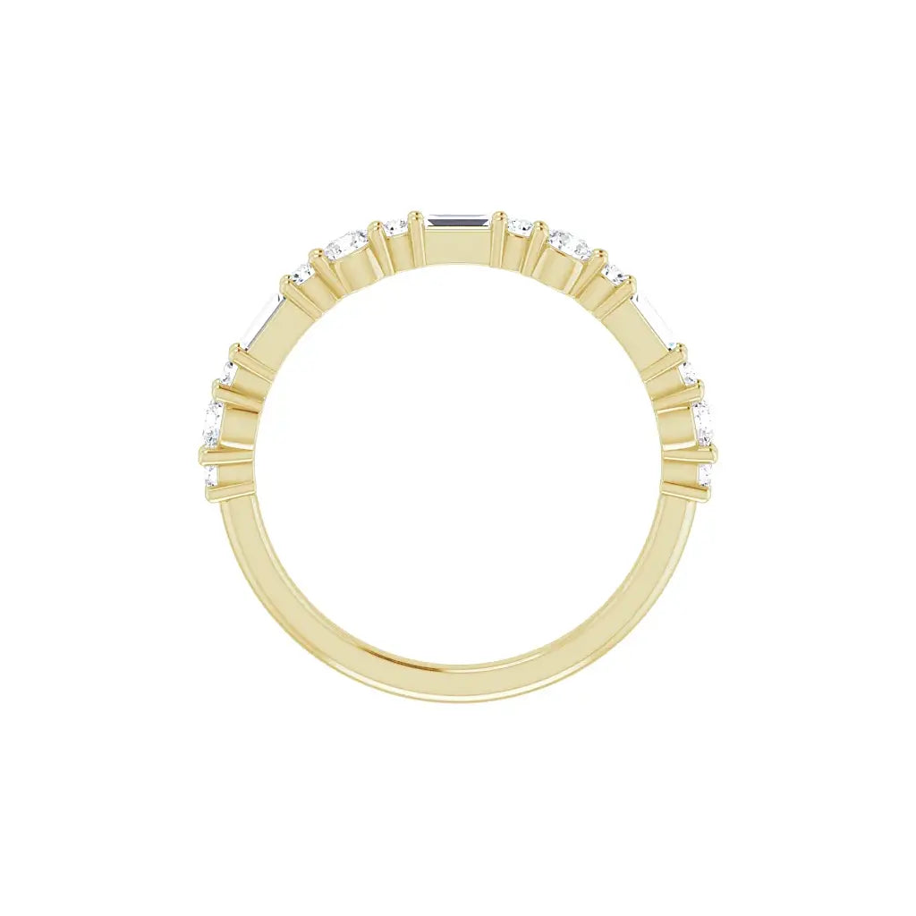 Round & Baguette Half Eternity Band