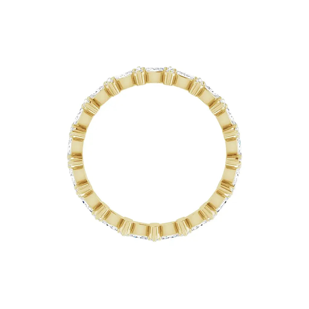 Accent Eternity Band in yellow gold, top view