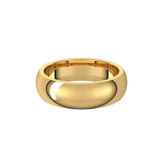 Classic Comfort Fit 6mm in yellow gold, front view