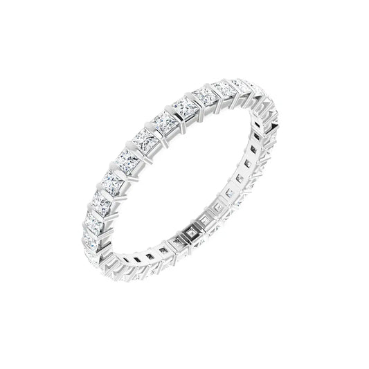 Petite Princess Bar Eternity Band in white gold, angled view