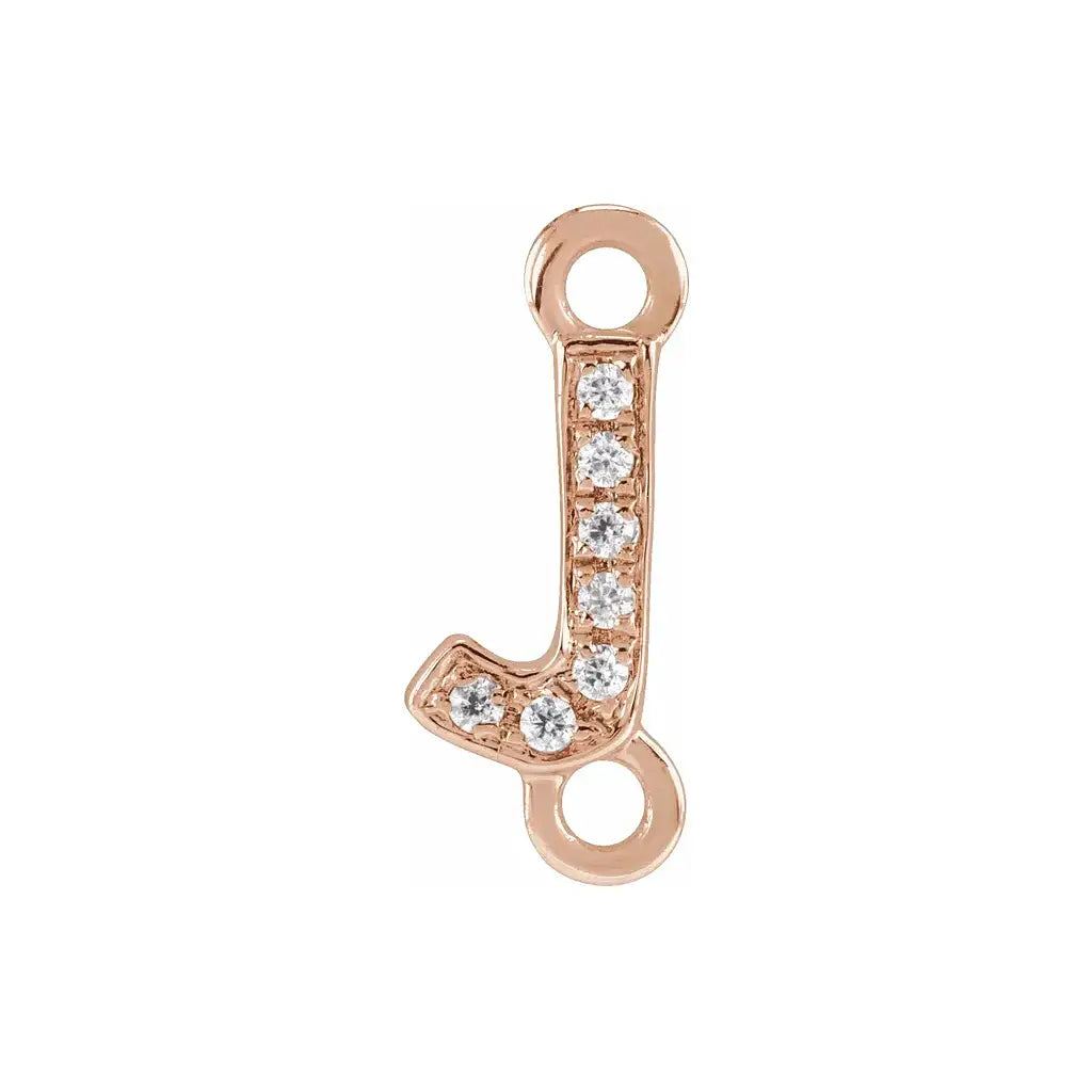 Letter Diamond Connectors 14k Gold