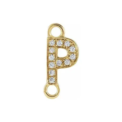 Letter Diamond Connectors 14k Gold