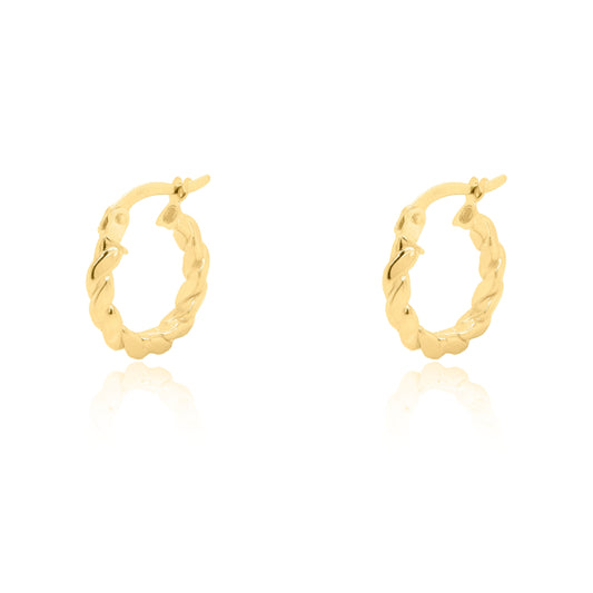 10K Twisted Mini Hoops