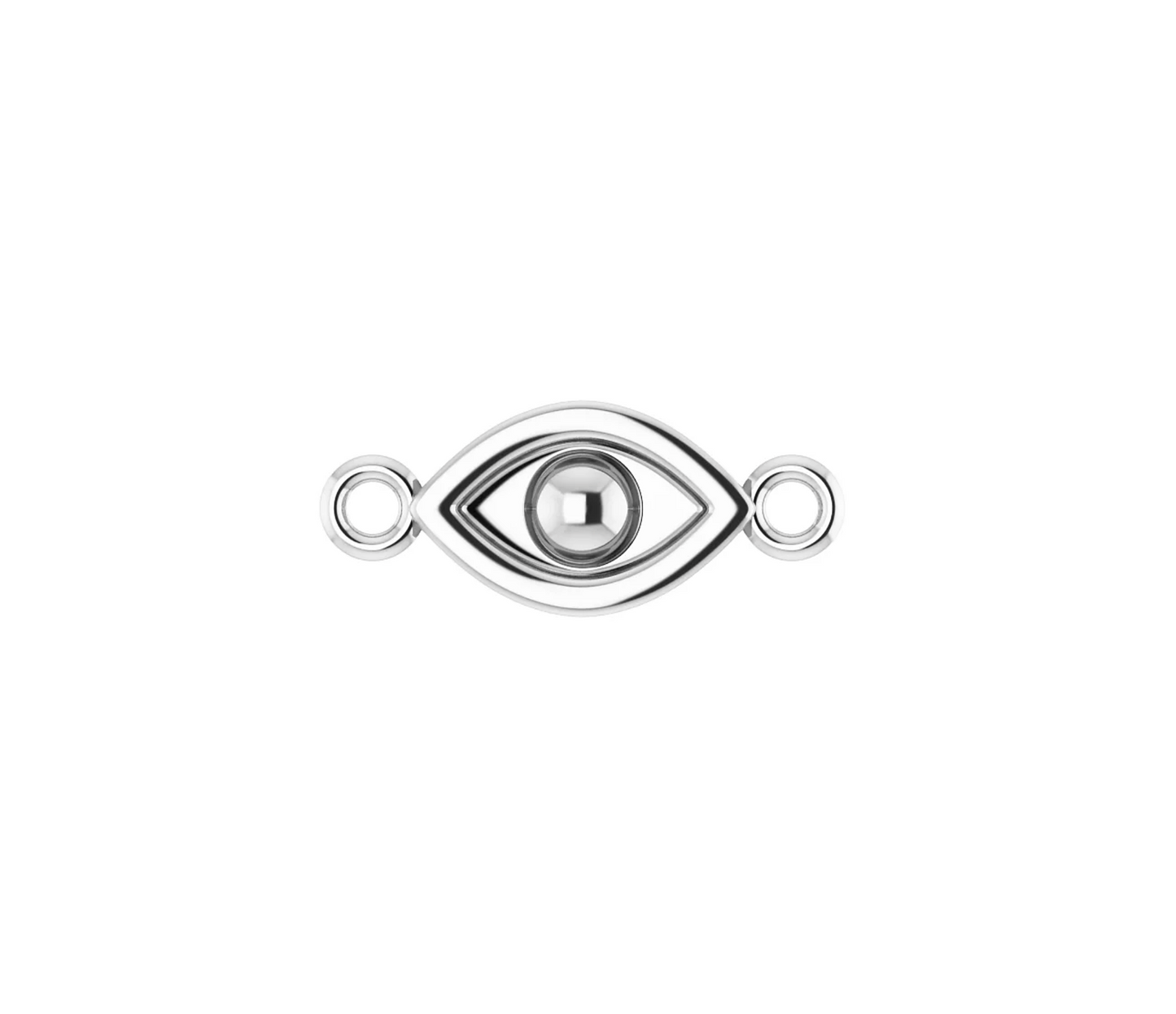 Evil Eye Sterling Silver Connector Charm for permanent jewelry