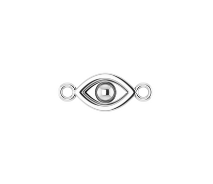 Evil Eye Sterling Silver Connector Charm for permanent jewelry