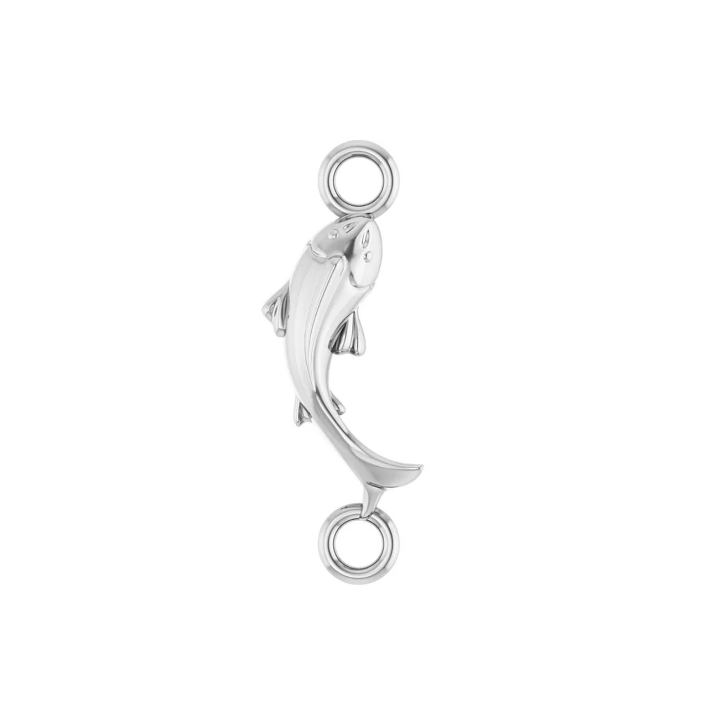Koi Fish Sterling Silver Connector Charm for permanent jewelry
