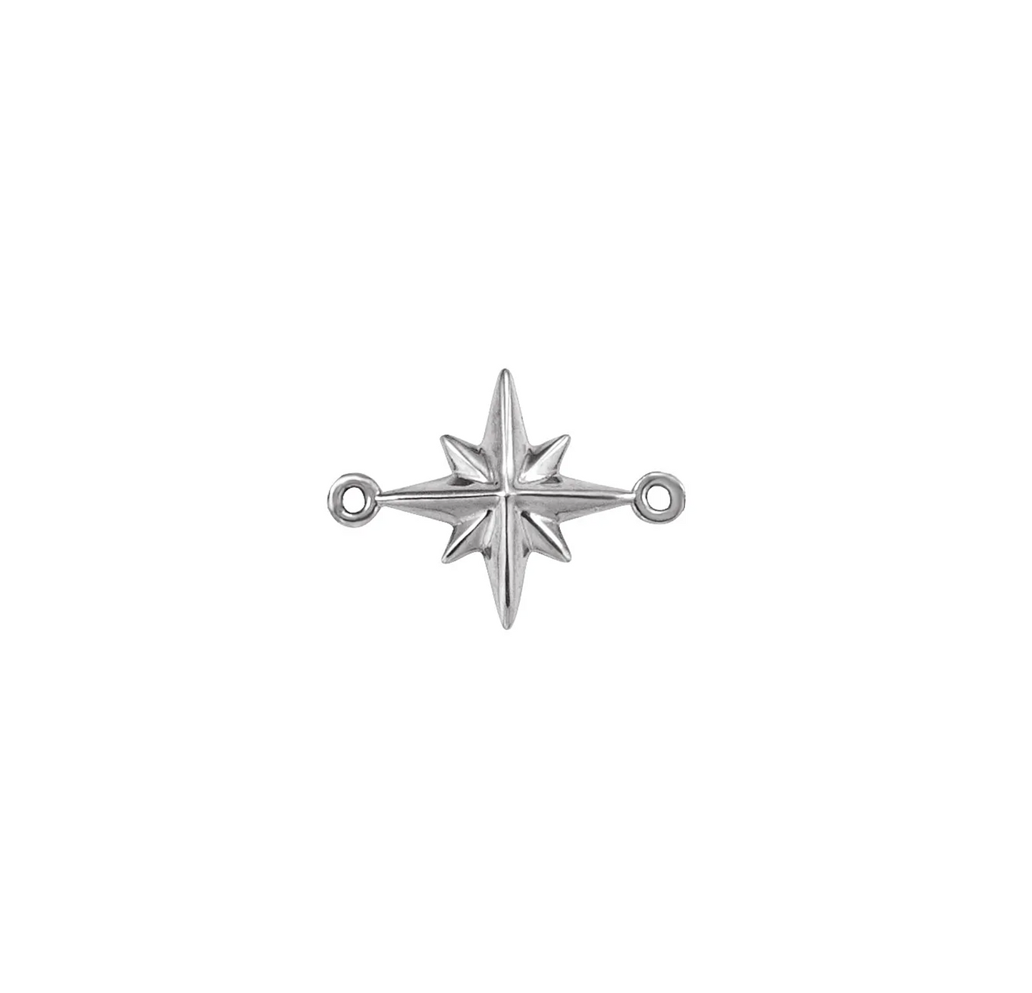 Northstar Sterling Silver Connector Charm for permanent bracelet, anklet or neckace
