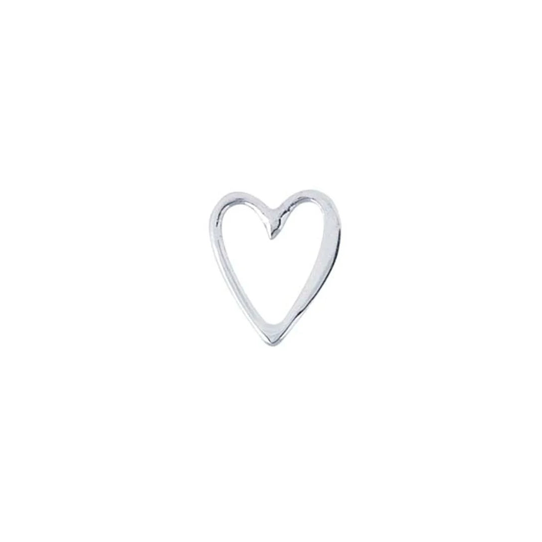 OpenHeart Sterling Silver Connector Charm for permanent jewelry