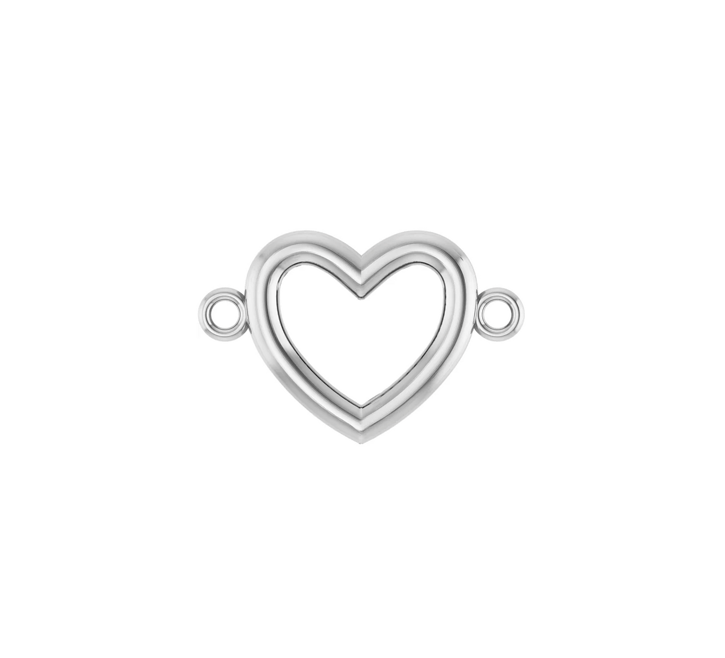 Open Heart Silver Connector Charm for permanent jewelry