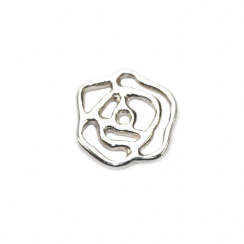Rose Cutout in Silver for permanent jewelry.