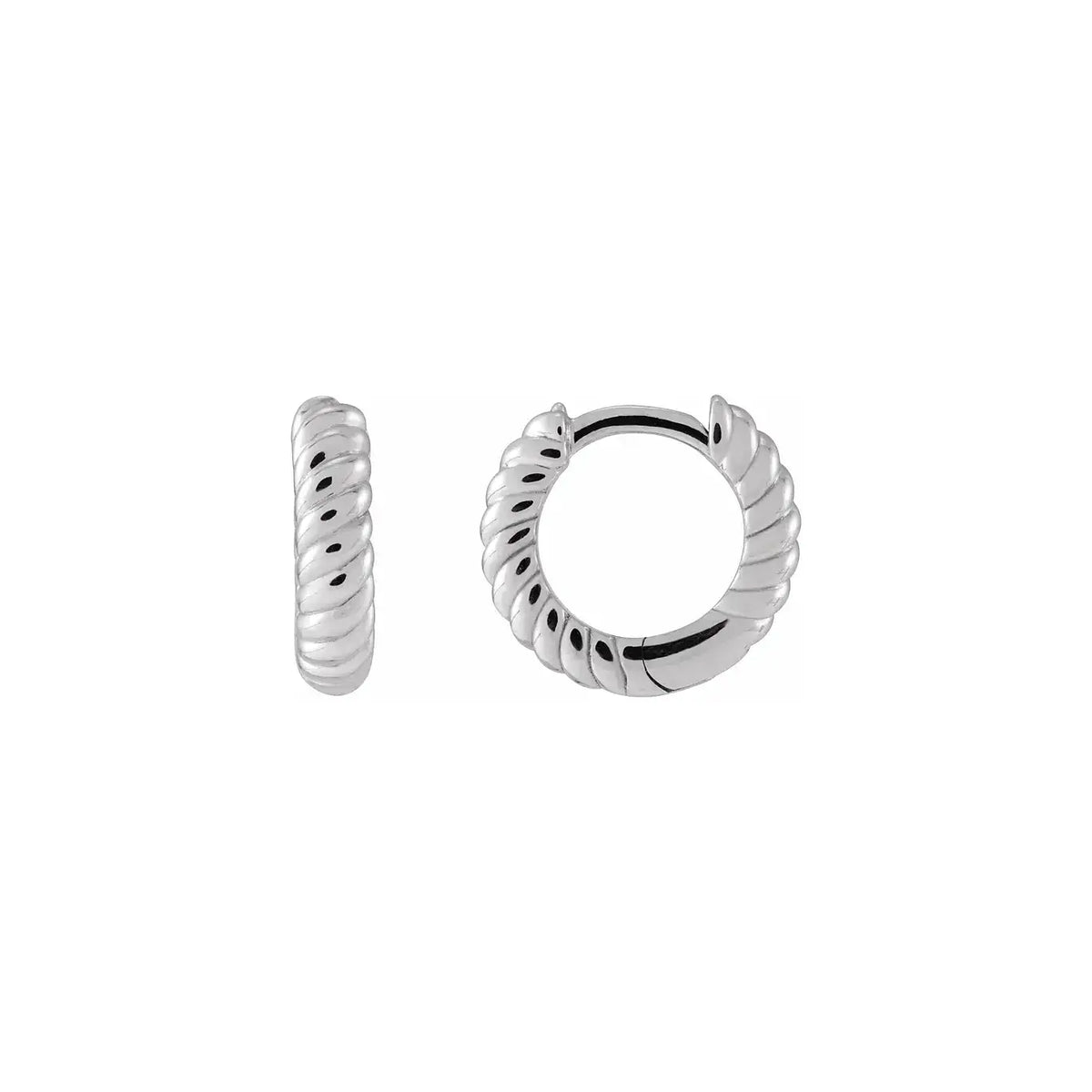 Croissant Huggies in white gold or platinum