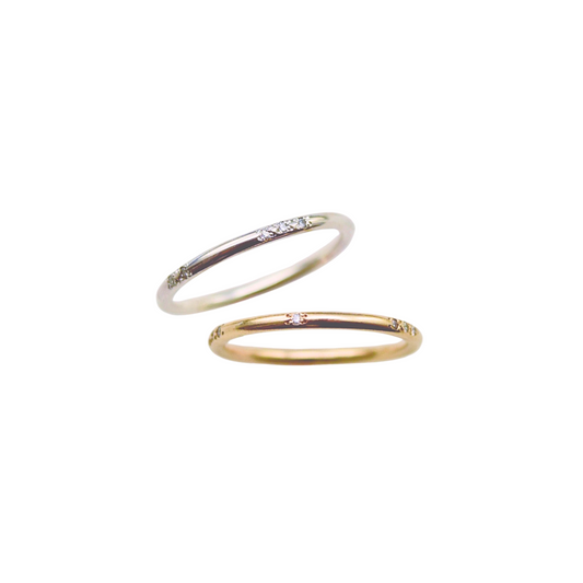 Dainty Coded Ring 14K Gold in white and yellow gold