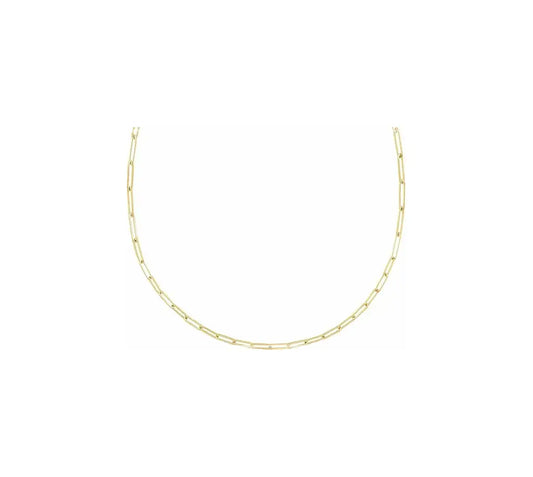 Paperclip Necklace in yellow gold