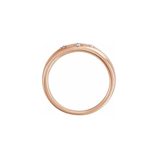 Starburst Ring in rose gold, side view