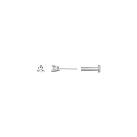 Studs 3 Prongs in white gold