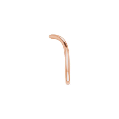 V Band 14k rose gold chevron ring, side profile
