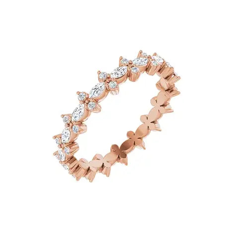 Accent Eternity Band in rose gold, angled view