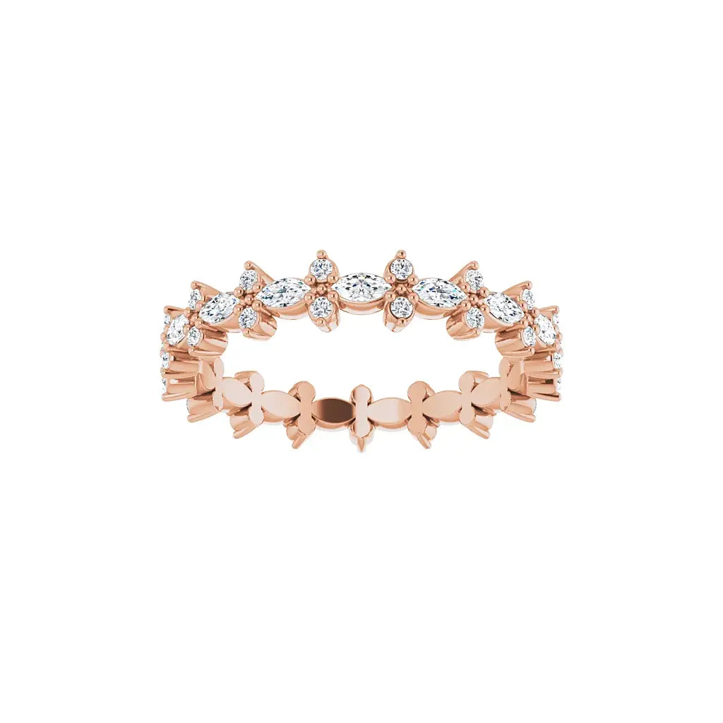 Accent Eternity Band in rose gold, front view