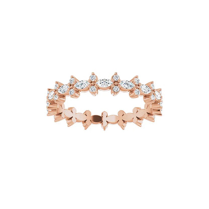 Accent Eternity Band in rose gold, front view