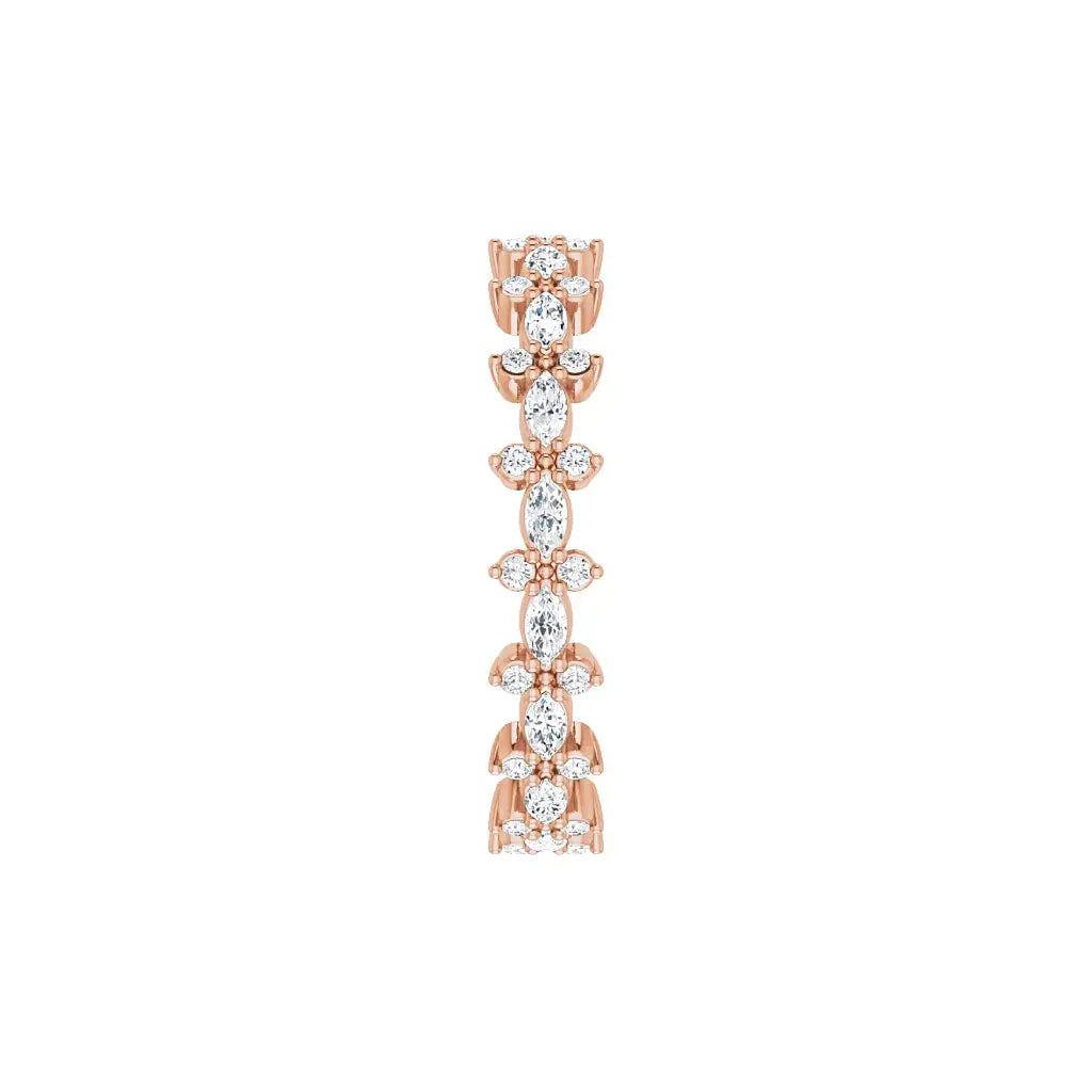 Accent Eternity Band in rose gold, side view