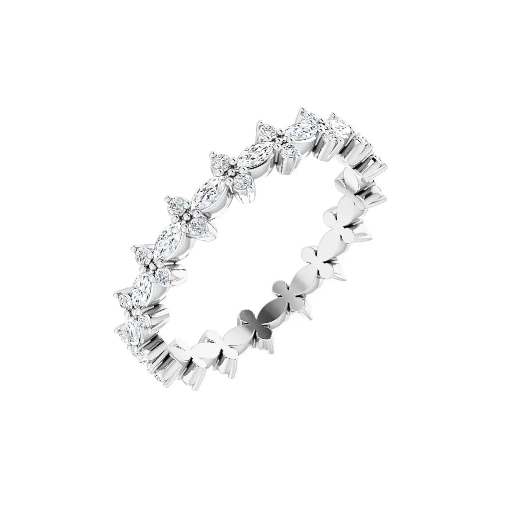 Accent Eternity Band in white gold, angled view