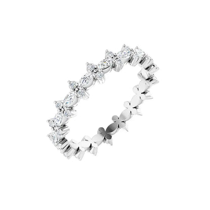 Accent Eternity Band in white gold, angled view