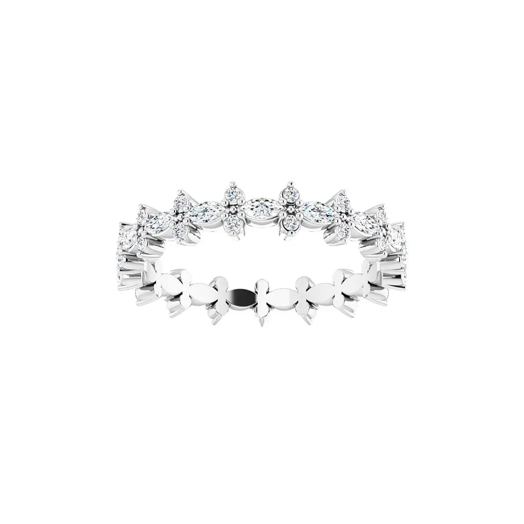 Accent Eternity Band in white gold, front view
