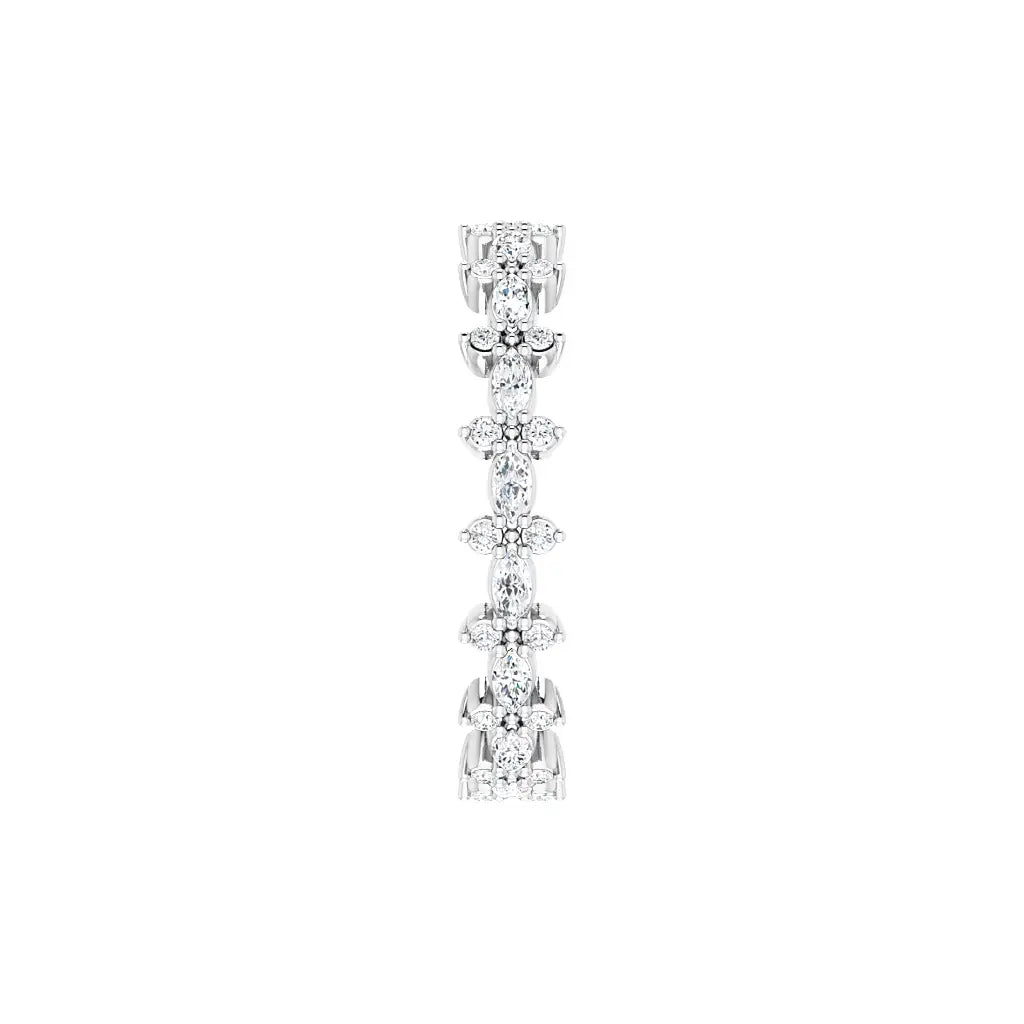 Accent Eternity Band in white gold, side view