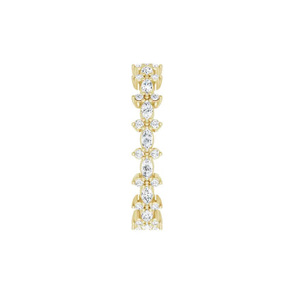 Accent Eternity Band in yellow gold, side view