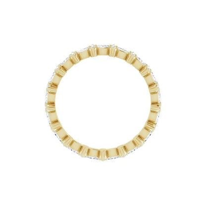 Accent Eternity Band in yellow gold, top view