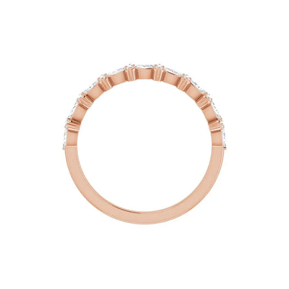 Accent Half Eternity Band in rose gold, top view
