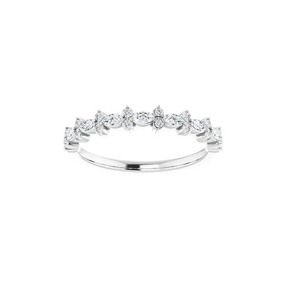 Accent Half Eternity Band in white gold, front view