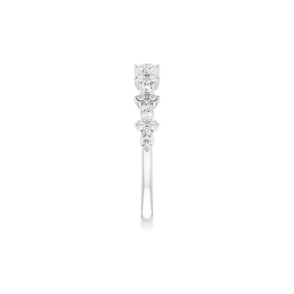 Accent Half Eternity Band in white gold, side view
