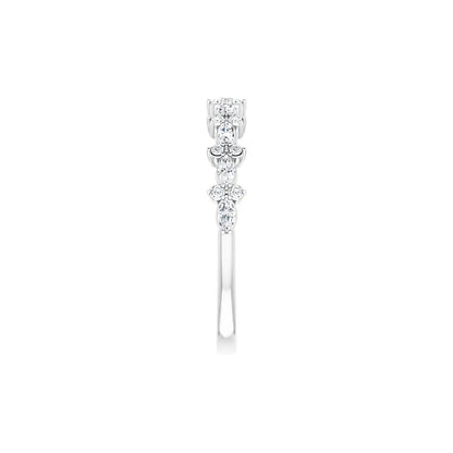 Accent Half Eternity Band in white gold, side view