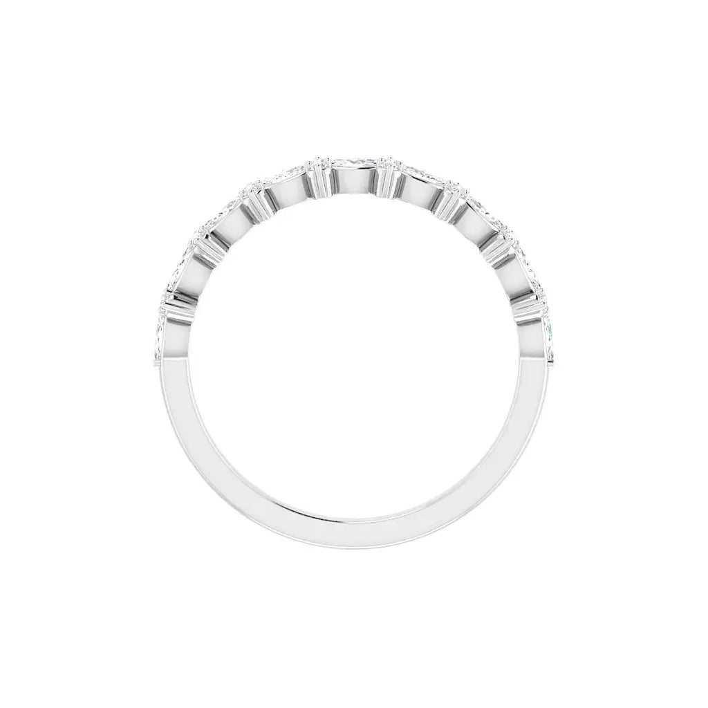 Accent Half Eternity Band in white gold, top view